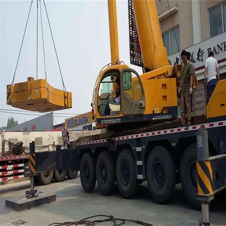 兴化当地吊车出租|机器吊装|75吨|工厂搬迁服务